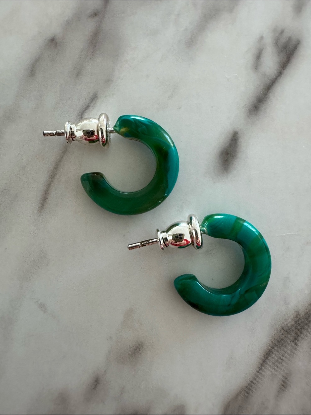 Green acetate Hoop Stud Earrings - Women's Jewelry